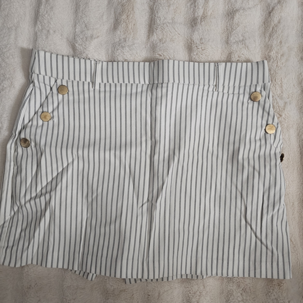 Jules & Leopold Black and White Striped Skirt